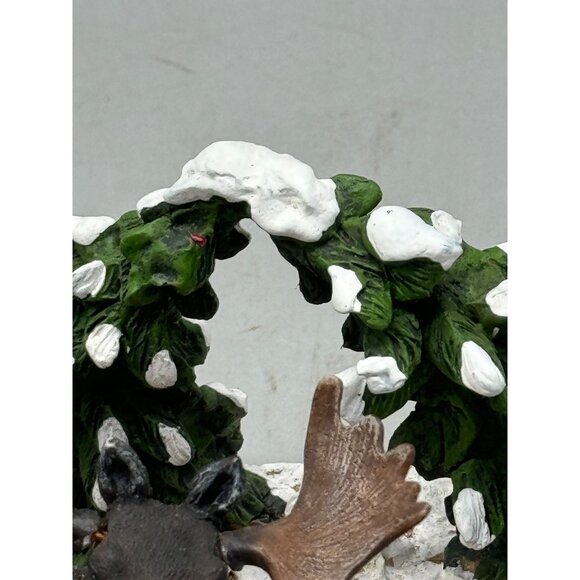 Wild Animals Moose Figurine With Snowy Trees Winter Scene Used READ - Picture 4 of 8
